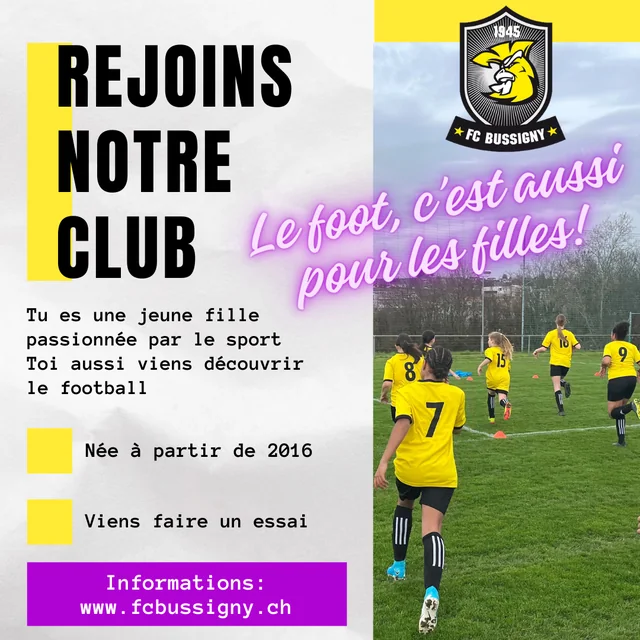 Le foot c’est aussi pour les filles : rejoins notre club !